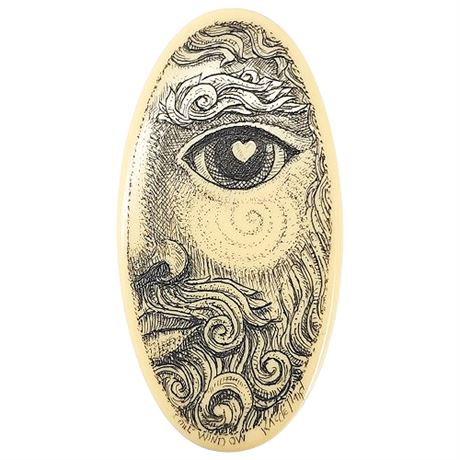 Signed Kim McClelland "Soul Window" Scrimshaw Brooch