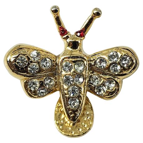 Vintage Rhinestone Insect Lapel Pin