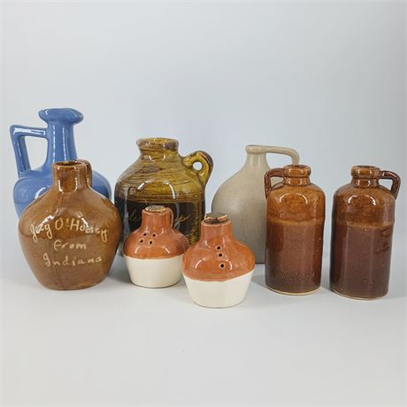 Miniature Stoneware Crocks, Set of 8