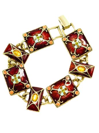 1970's Liz Claiborne Enamel Link Bracelet