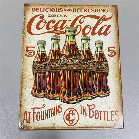 12.5x16” Coca Cola Retro Advertising Sign
