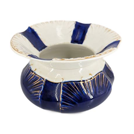 Antique Vintage K. T. & K China Princeton Cuspidor Blue Cream Gold