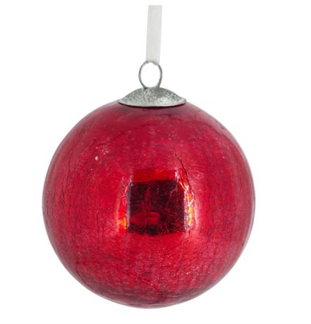 VTG Kugel Style, Red Glass Ornament