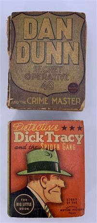 Pair of 1937 Detective Dick Tracy Comic Book Character Big Little Books