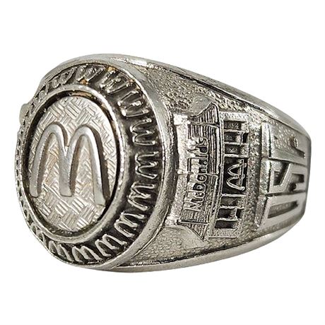 Vintage Signed BALFOUR McDonald's Employee Service Award Ring, Sz 6.5