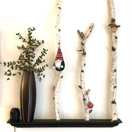 (2) Long Black Floating Display Shelves