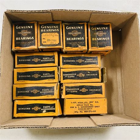 NOS WW2 Army Surplus Harley Davidson Box Lot