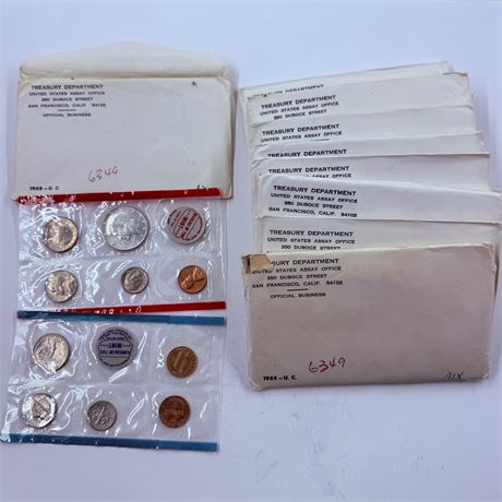 10x 1968 US Mint Sets