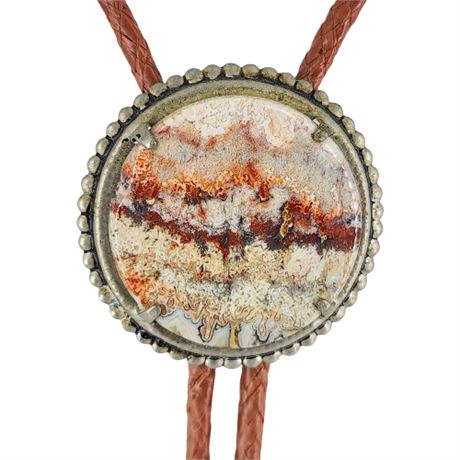 Vintage Natural Agate or Jasper Bolo Tie