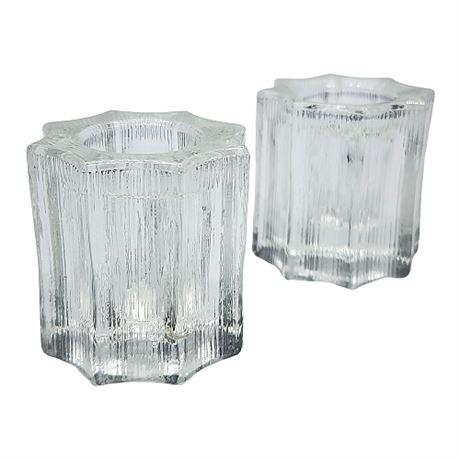 Vintage Scandanavian Glass Taper Candle Holders