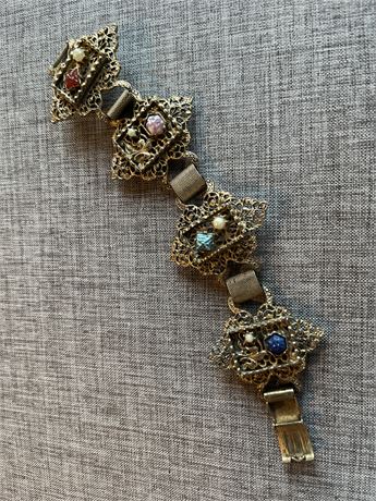 Vintage Victorian revival opulent goldtone bracelet