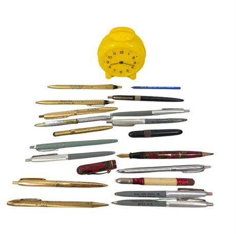 VTG Cleveland Advertising Pens & Firestone Coin Bank