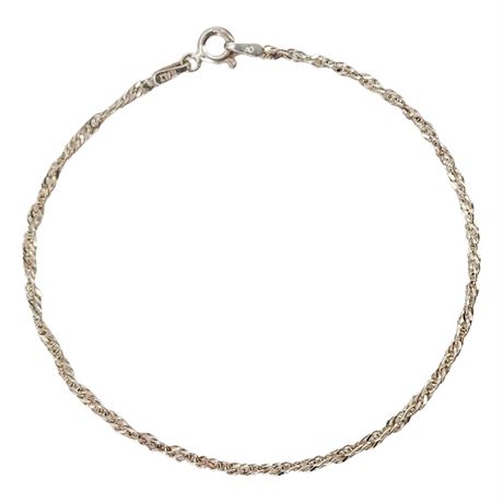 Vintage MARSALA Dainty Sterling Silver Singapore Chain Bracelet