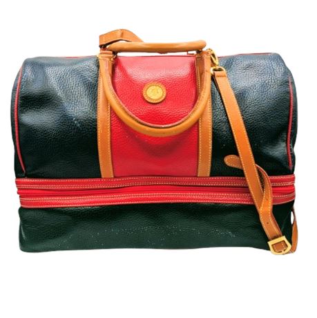 Vintage La Tour Eiffel Leather Multicolor Block Duffle