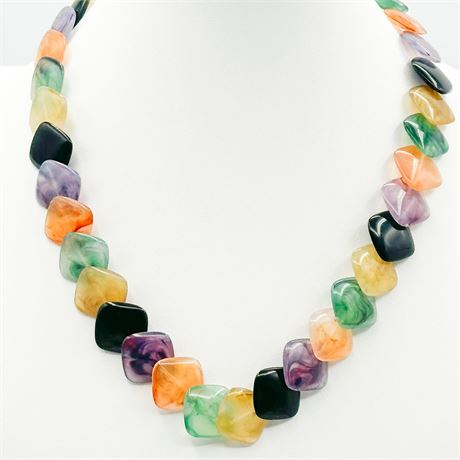 Vintage Avon Multicolor Acrylic Beaded Necklace