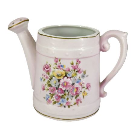 Lefton China Hand Painted Watering Can/ Planter