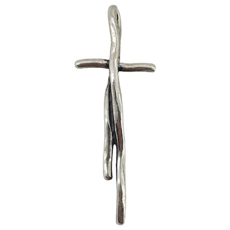 SILPADA Sterling Silver "Great Impressions" Cross Pendant