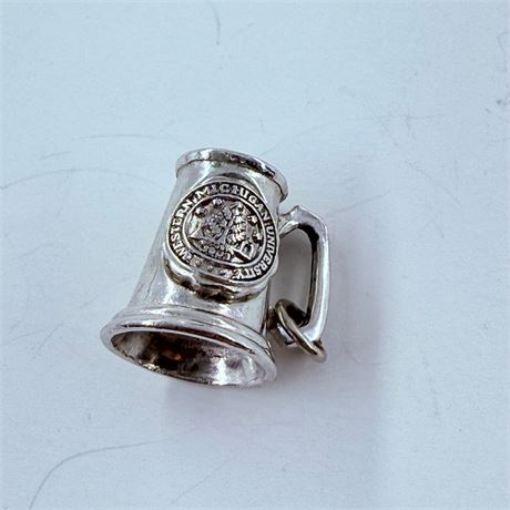4.6g Sterling Western Michigan University Tankard Pendant / Charm