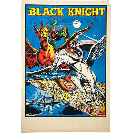 Vintage 1969 Black Knight Marvelmania Poster