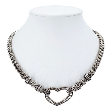 Signed BRIGHTON "Urban Lights" Crystal Heart Necklace