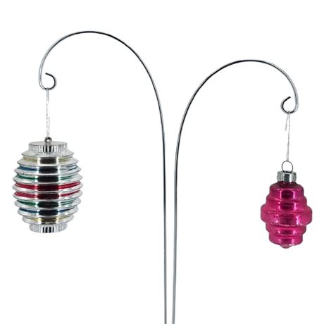 Two Vintage Lantern Shaped Christmas Ornaments