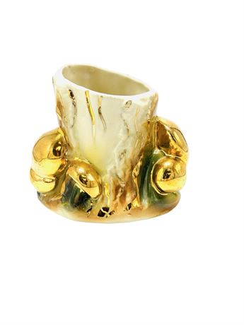 Vtg Shawnee Pottery Tree Stump Mushroom Planter