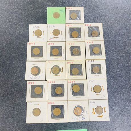 22 Wheat Penny Collection