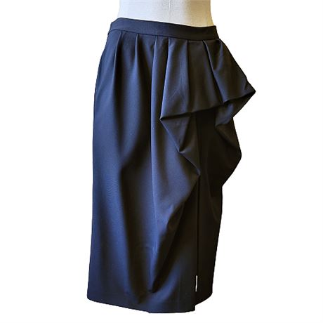 Michael Kors Italy Black Wool Pencil Skirt
