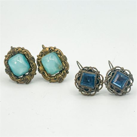 Two Pairs of Vintage Screw-Back Earrings