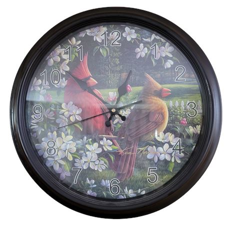 Cardinal Wall Clock by Kim Norlien