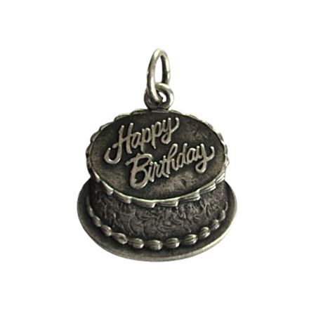 Vtg JAMES AVERY Happy Birthday Cake Sterling Silver Charm