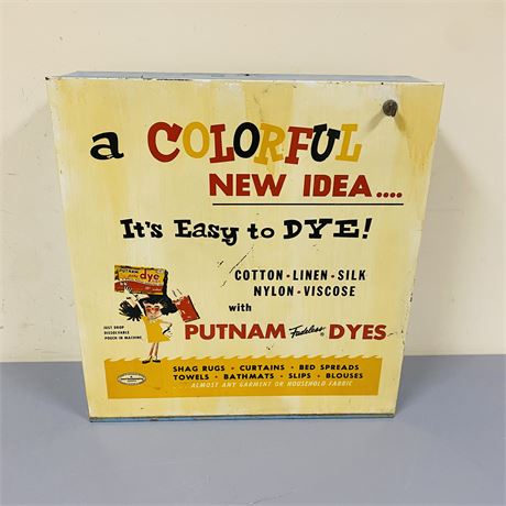1960’s Putnam Dyes Advertising Cabinet w/ Key