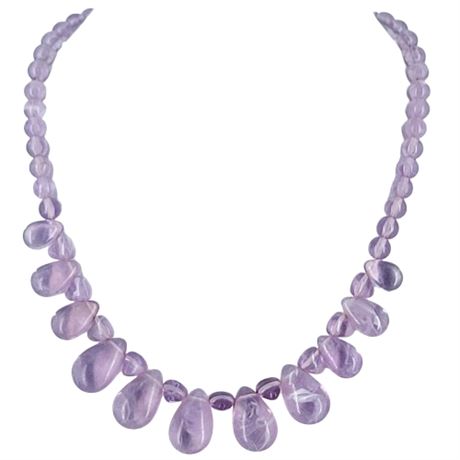 Vintage Plastic Pale Purple Beaded Necklace
