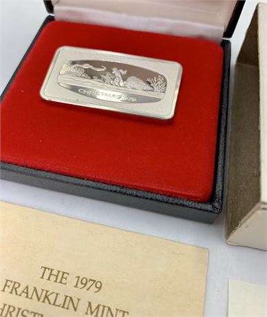 1979 Sterling Silver Franklin Mint Christmas Ingot