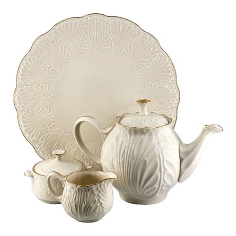 Lenox Gold Trimmed Porcelain Tea Set, Mismatched