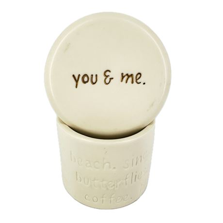 Vintage Lenox Porcelain "You & Me" Gold Rush Trinket Box