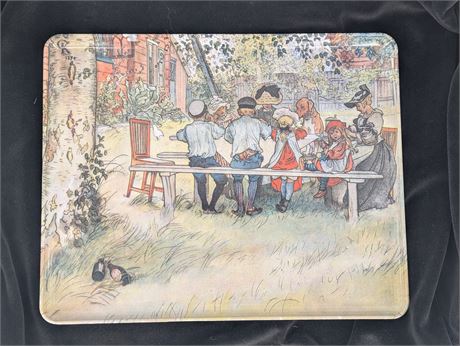 Italian Melamine Tray Monza Breakfast Under The Birch Tree 12" X 9.5"