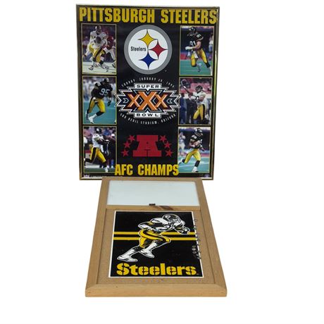 Steelers Framed Poster and Corkboard
