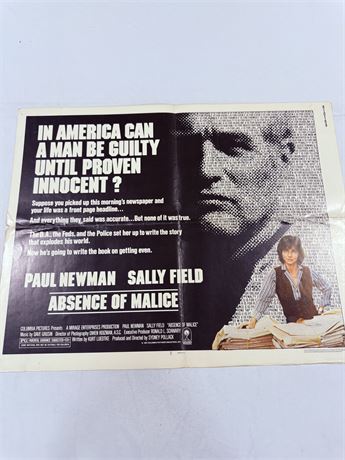 Absence of Malice Original 22x28” Movie Poster