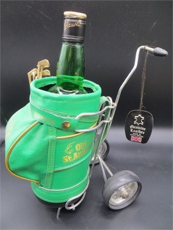 Genuine Leather Golf Bag A Scotch Whiskey Liquor Holder