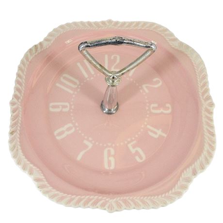 Vintage Porcelain Clock Face Dessert Serving Dish with Handle
