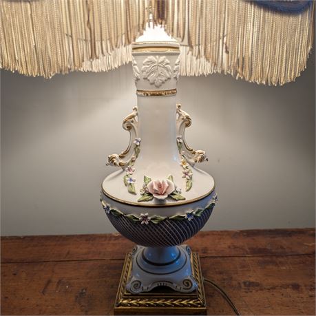 Vintage Capodimonte Porcelain Lamp