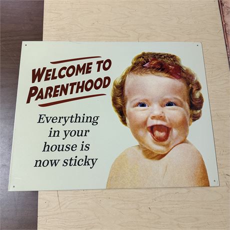 Welcome To Parenthood 12.5x16” Retro Metal Sign