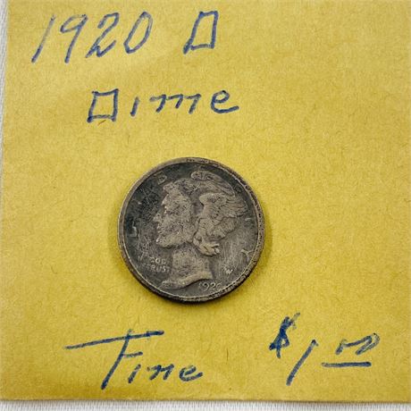1920-D Mercury Dime