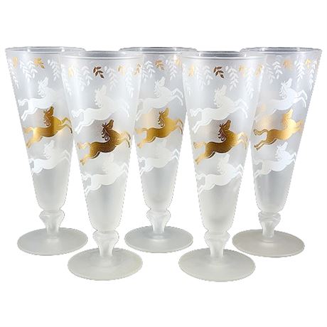 1950s Libbey "Cavalcade" Frosted Pilsner Glasses