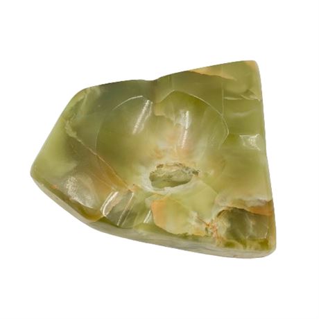 Green Onyx Carved and Polished Ashtray