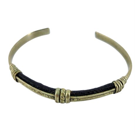 Vintage Silver Tone Thin Cuff Bracelet