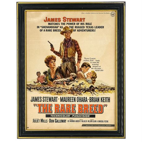 Framed Vintage Magazine Ad for the 1966 Movie "The Rare Breed"