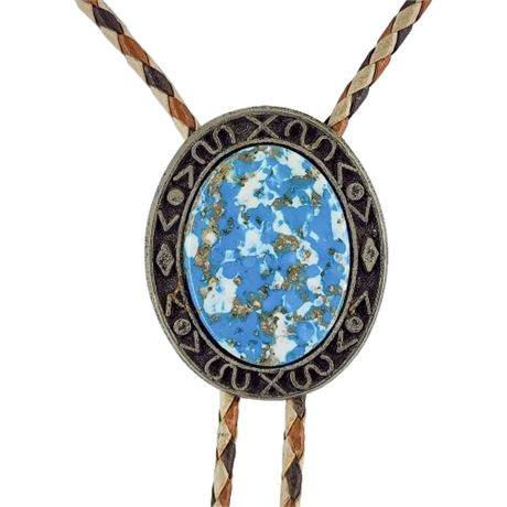 Vintage Faux Mottled Stone Bolo Tie