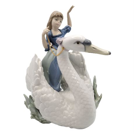 Lladro "Swan and the Princess" Porcelain Figurine #5705